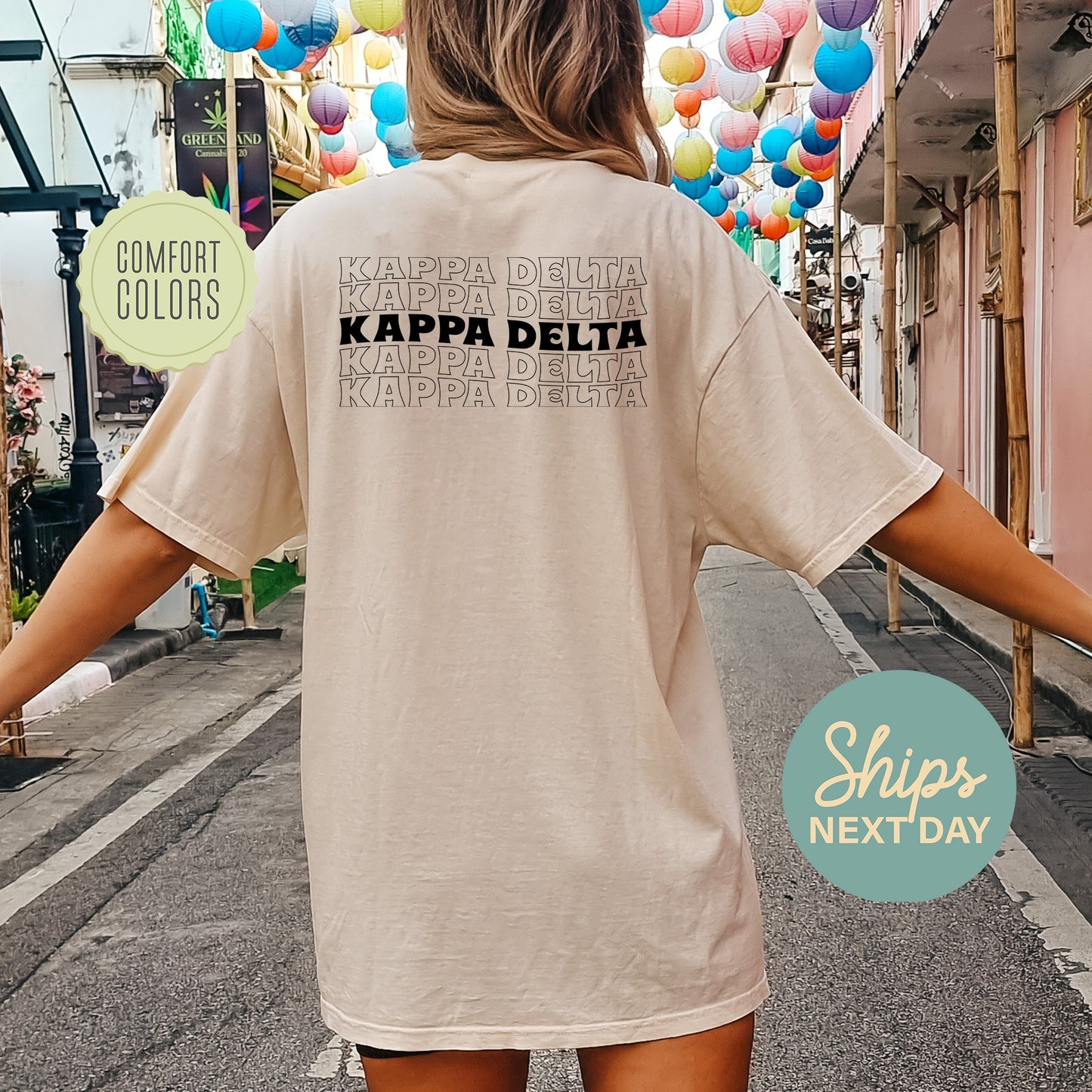Kappa Delta Wavy Letters Comfort Colors Sorority T-shirt _ 33414g