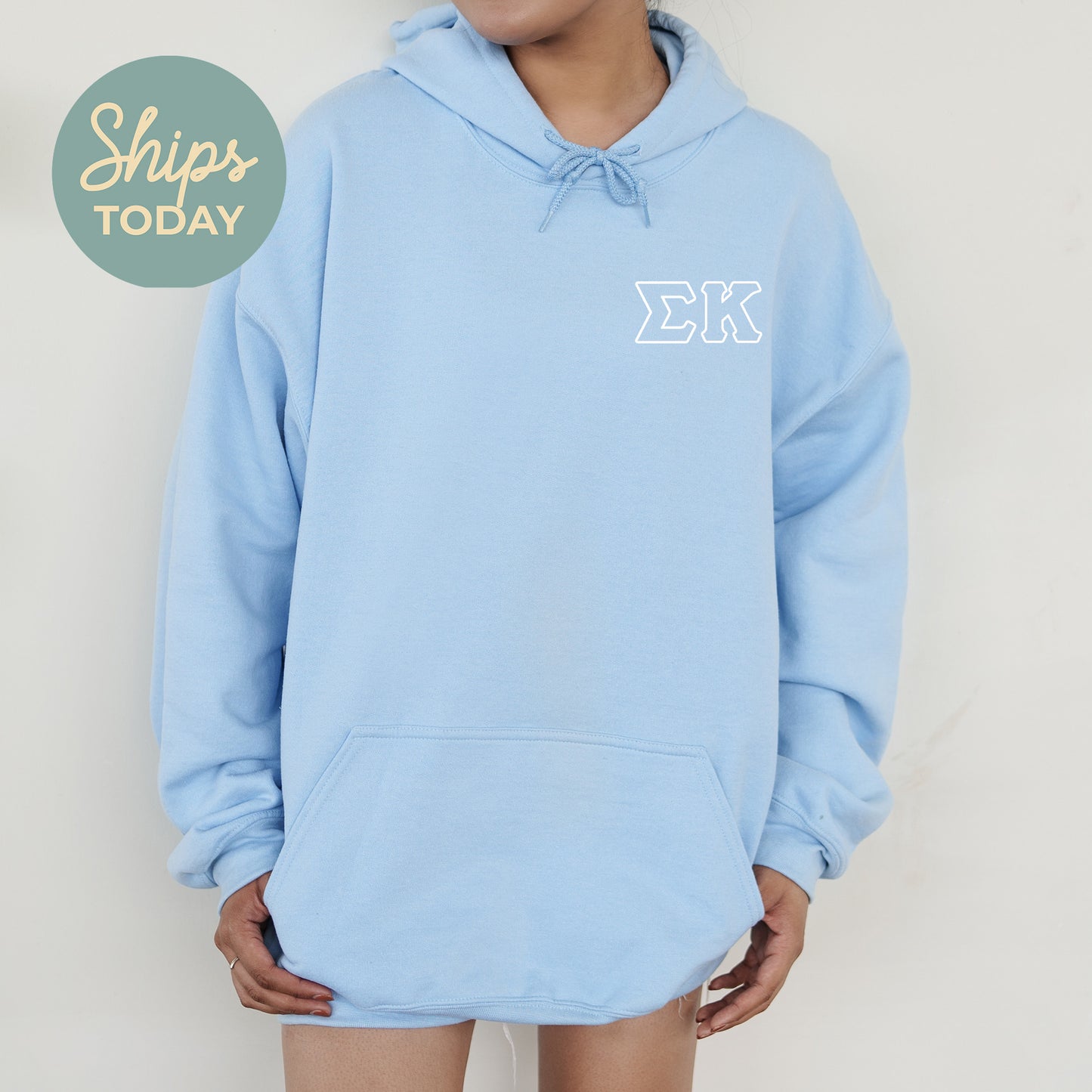 Sigma Kappa Outlined Letters Sorority Hoodie _ 39056g