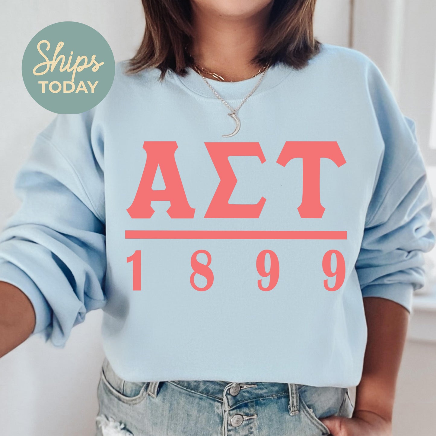 Alpha Sigma Tau Monochromatic Sorority Sweatshirt _ 30850g