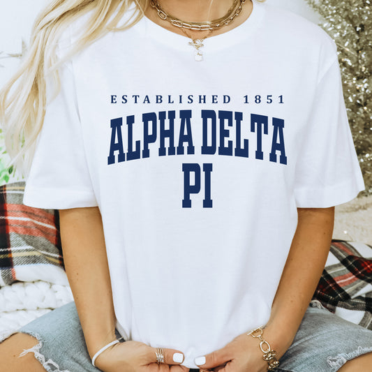 Alpha Delta Pi Bold Letters Sorority T-shirt _ 35121g
