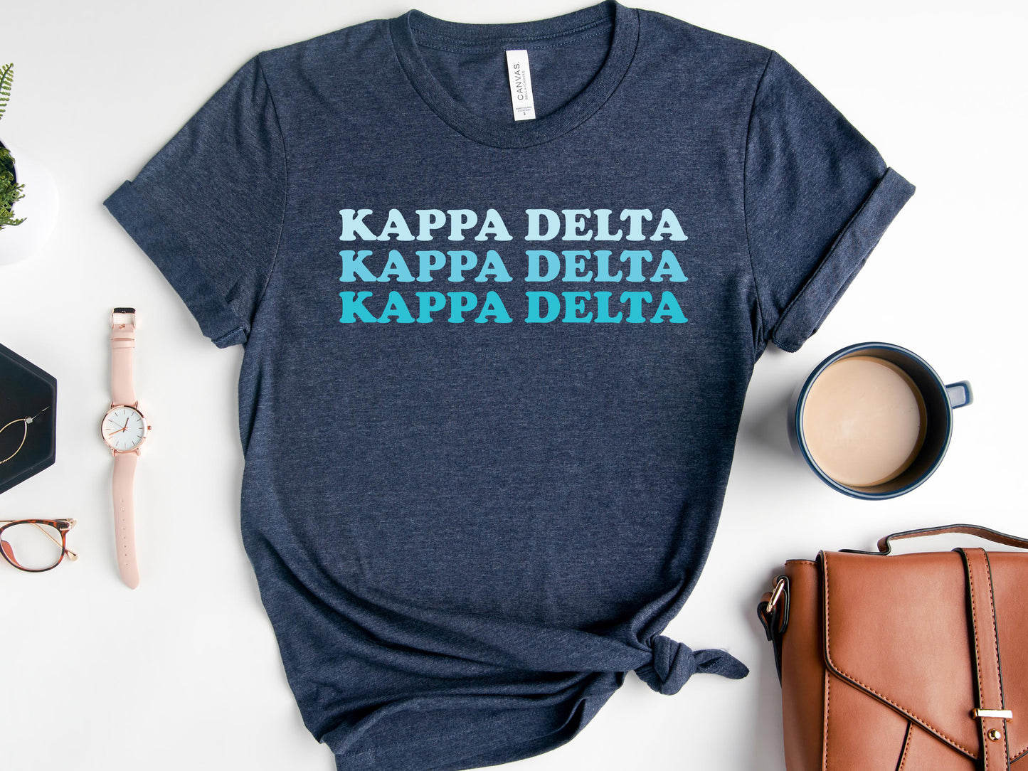 Kappa Delta Touch of Blue Sorority T-shirt _ 2593g