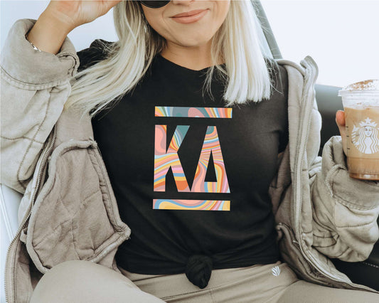 Kappa Delta Multicolor Letters Sorority T-shirt _ 30477g