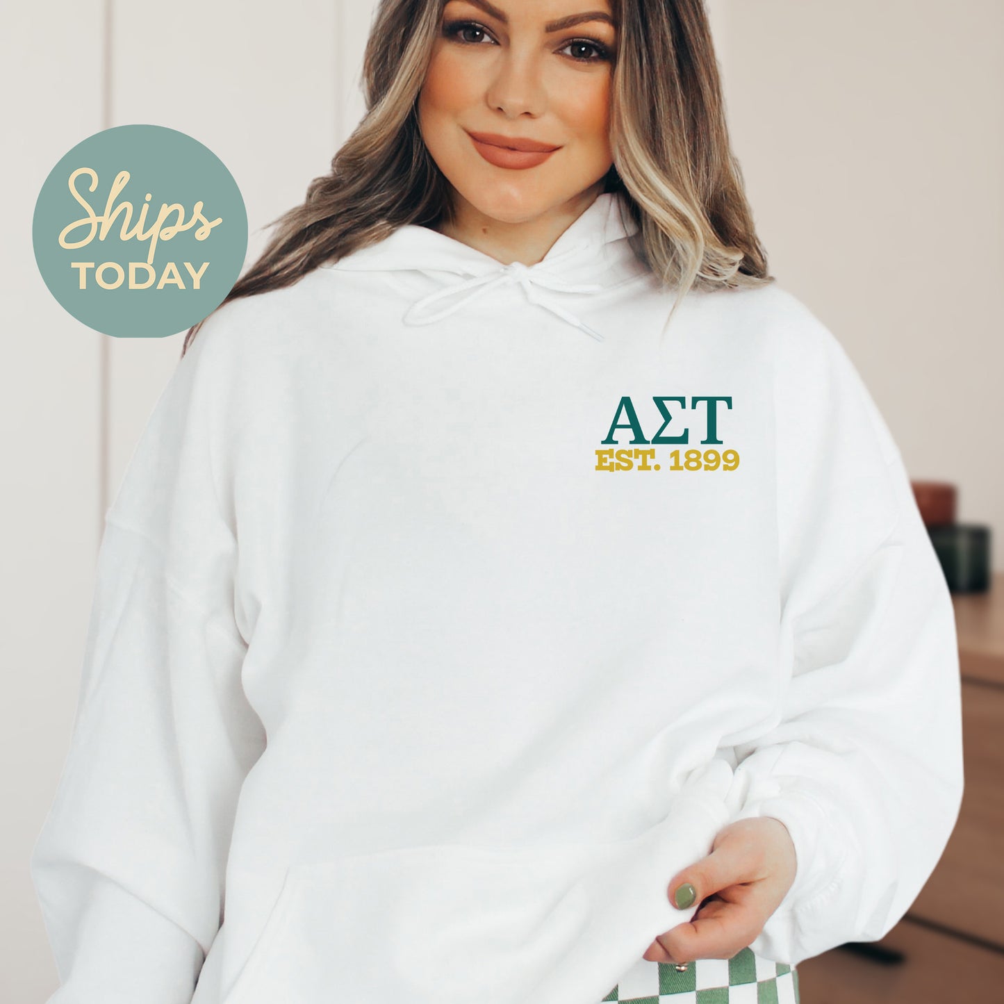 Alpha Sigma Tau Crested Tradition Sorority Hoodie _32823g