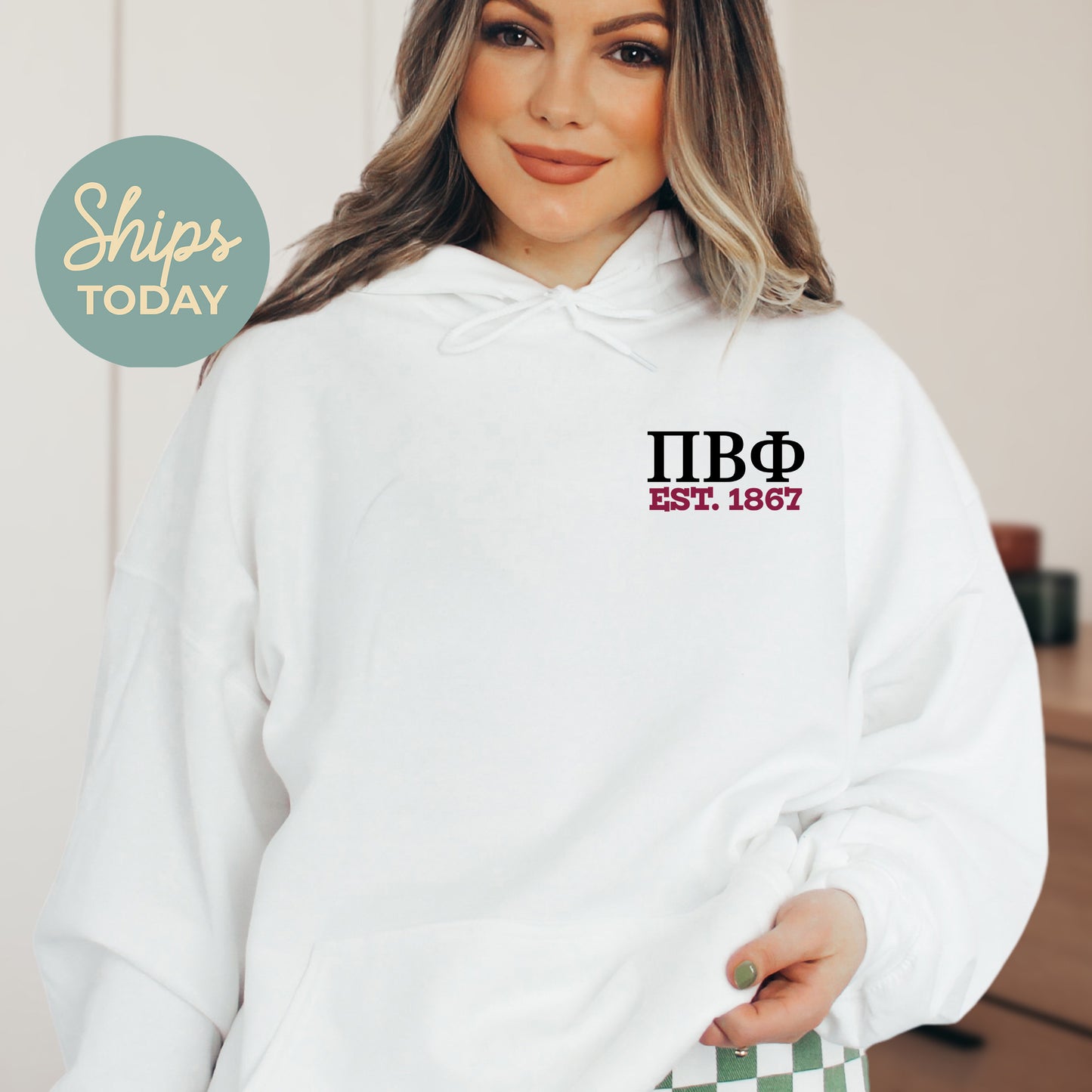 Pi Beta Phi Crested Tradition Sorority Hoodie _ 32836g