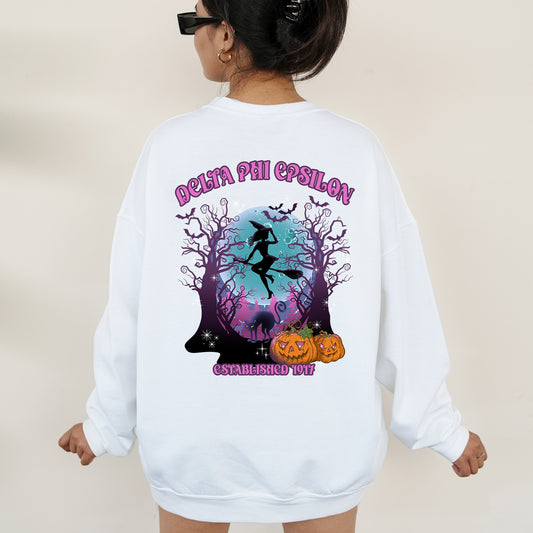 Delta Phi Epsilon Halloween Witch Sorority Sweatshirt _ 36238g