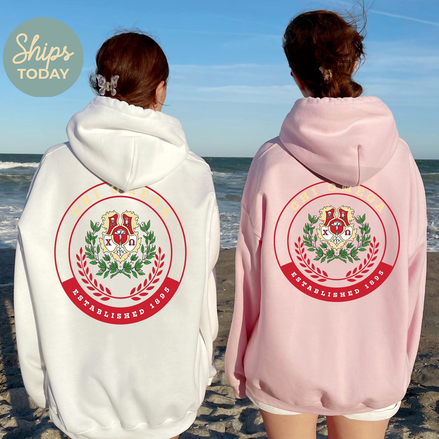 Chi Omega Crested Tradition Sorority Hoodie _ 32825g
