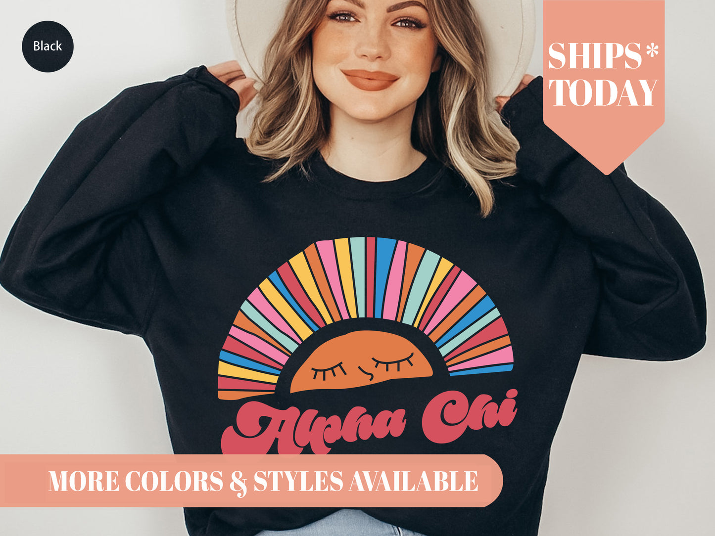 Alpha Chi Omega Sunshine Sorority Sweatshirt _ 3307g