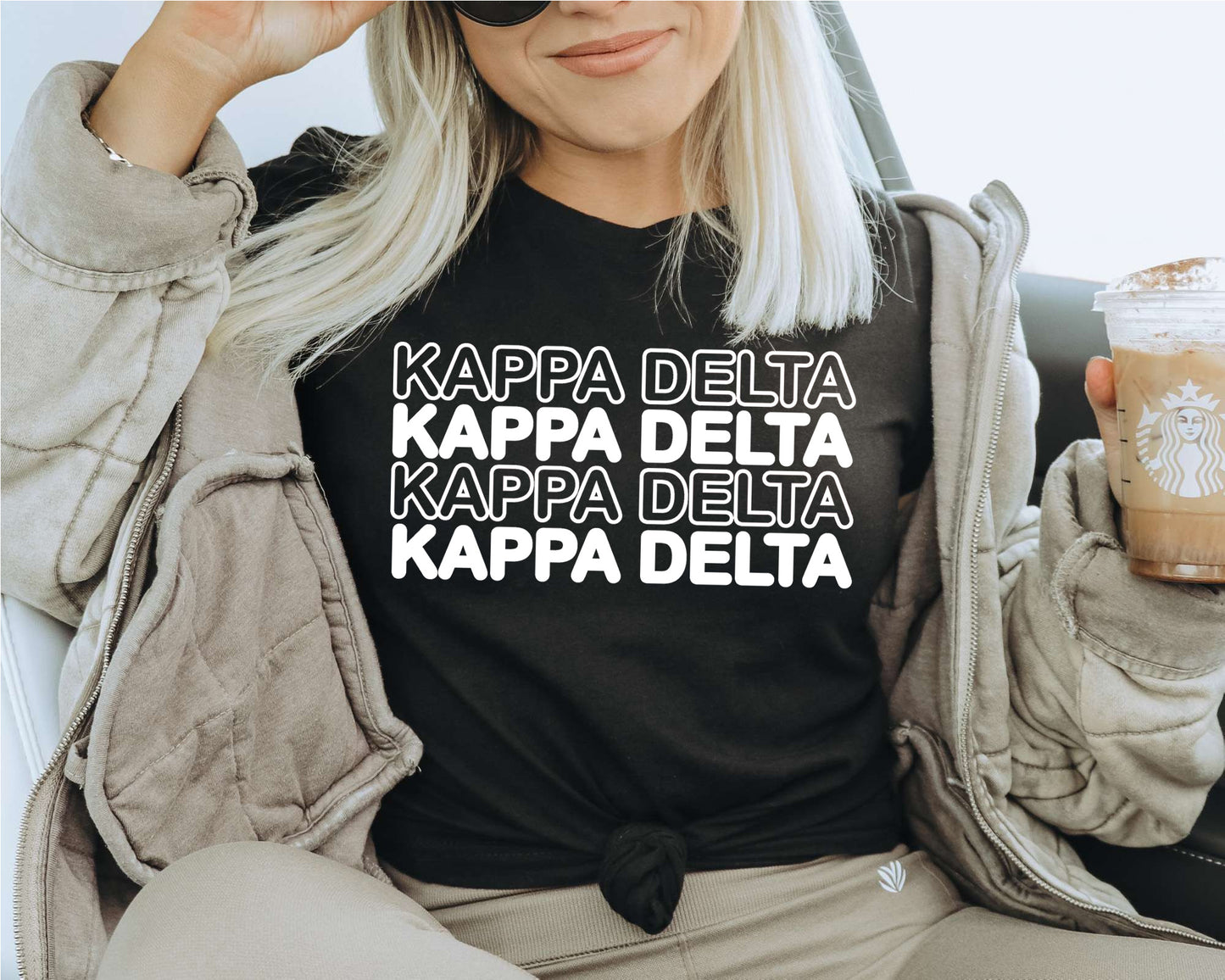 Kappa Delta Bold Bubble Letter Sorority T-shirt _ 2228g