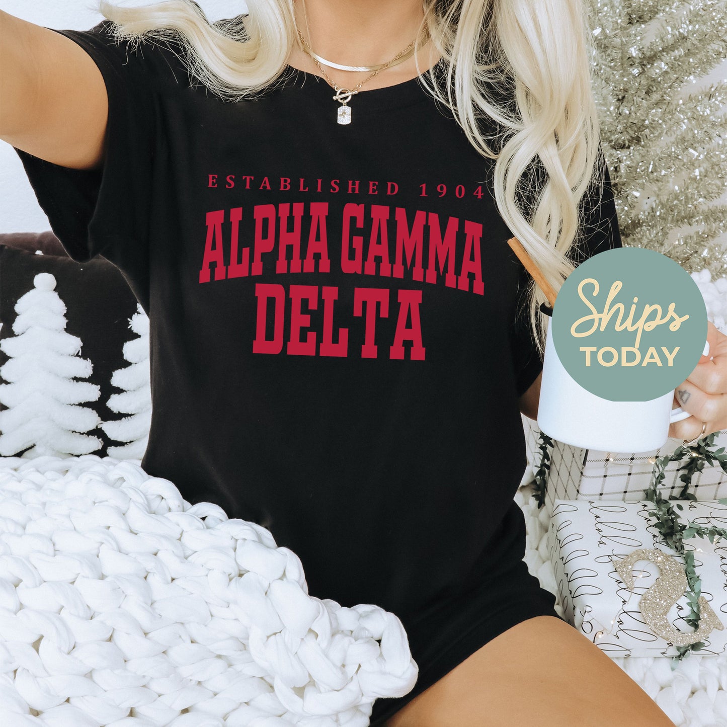 Alpha Delta Pi Bold Letters Sorority T-shirt _ 35121g