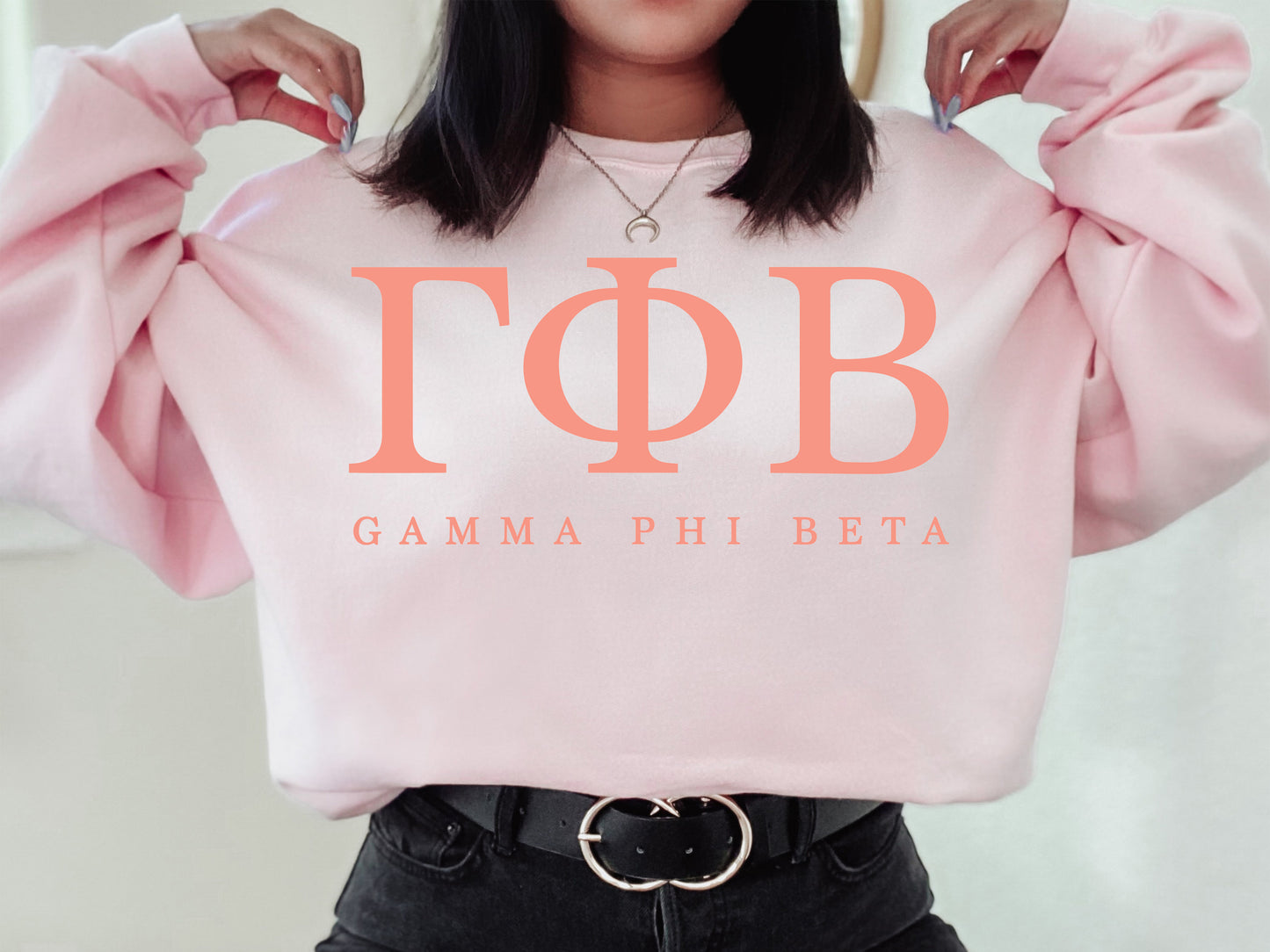 Gamma Phi Beta Pink Personality Sorority Sweatshirt _ 662g