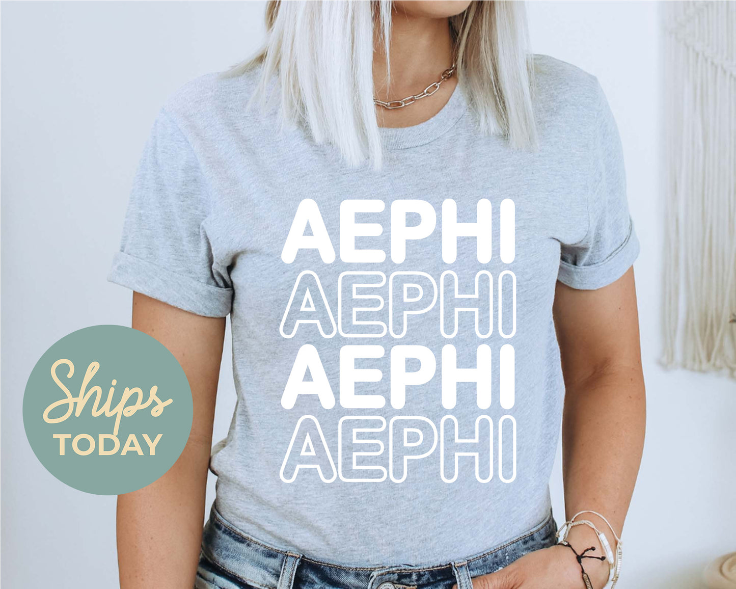 Alpha Epsilon Phi Bold Bubble Letter Sorority T-shirt _ 2214g