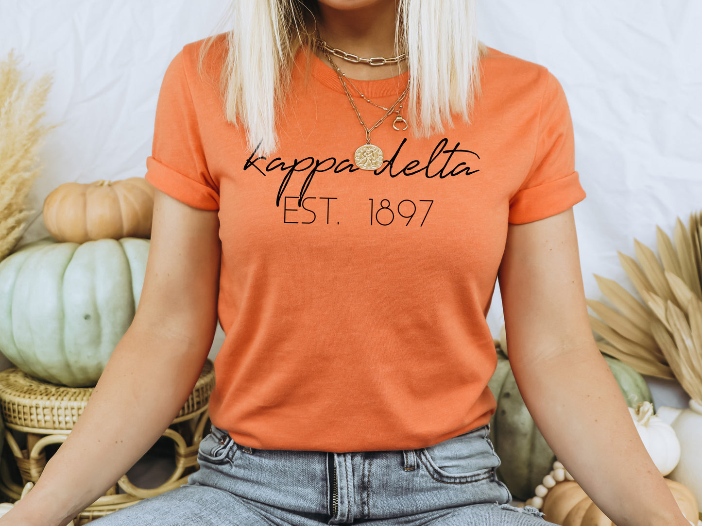 Kappa Delta Black Calligraphy Sorority T-shirt _2333g