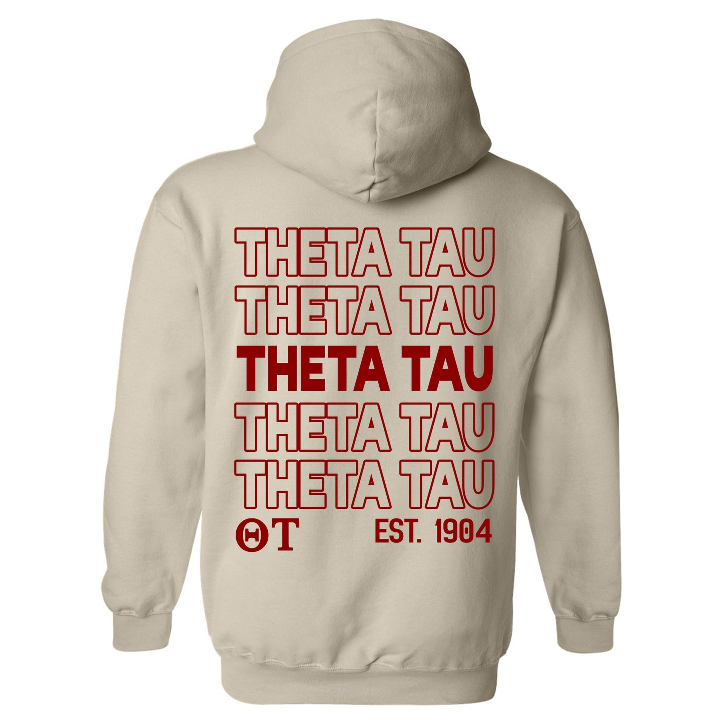 Theta Tau Repeating Letters COED Hoodie _ 35598g
