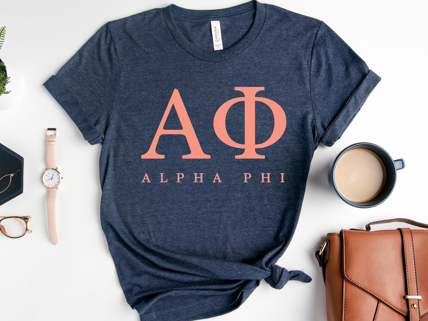 Alpha Phi Pink Personality Sorority T-shirt _ 653g