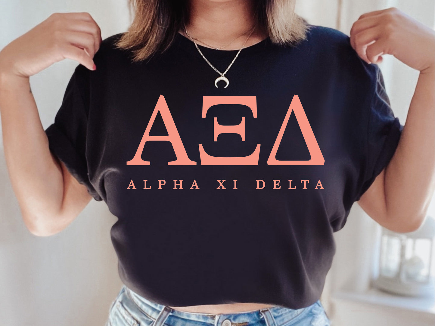 Alpha Xi Delta Pink Personality Sorority T-shirt _ 656g