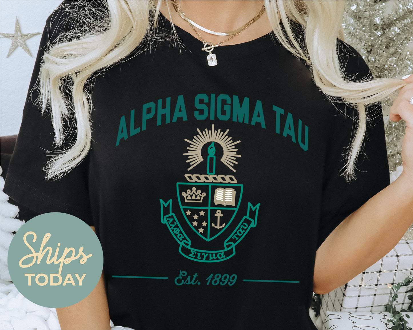 Alpha Sigma Tau Loyalty Crest Sorority T-shirt _ 4427g
