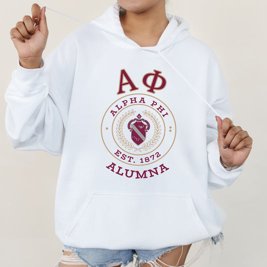 Alpha Phi Alumna Vintage Sorority Hoodie _ 31014g