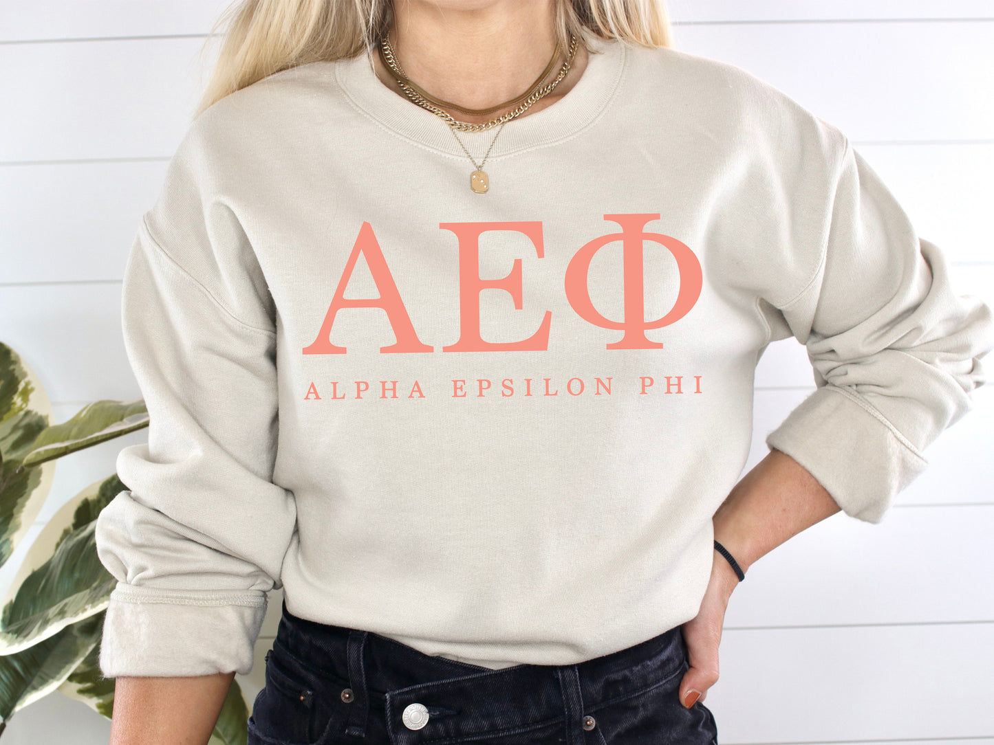 Alpha Epsilon Phi Pink Personality Sorority Sweatshirt _ 650g