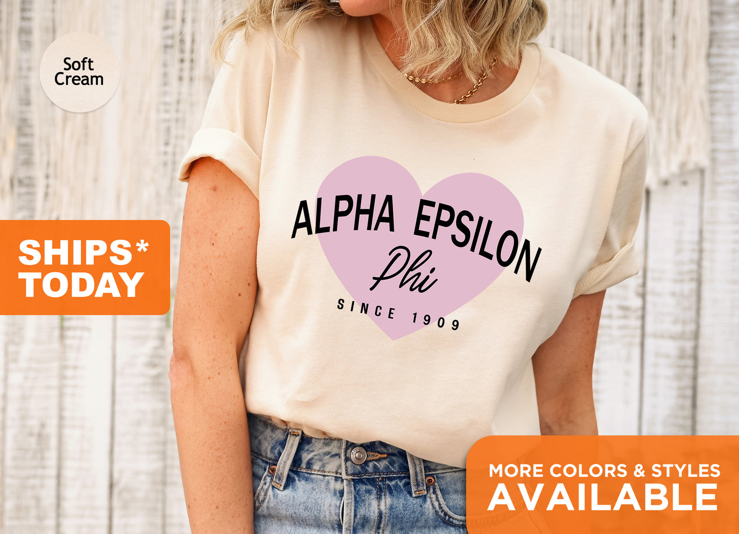 Alpha Epsilon Phi Pretty in Pink Sorority T-shirt _ 442g