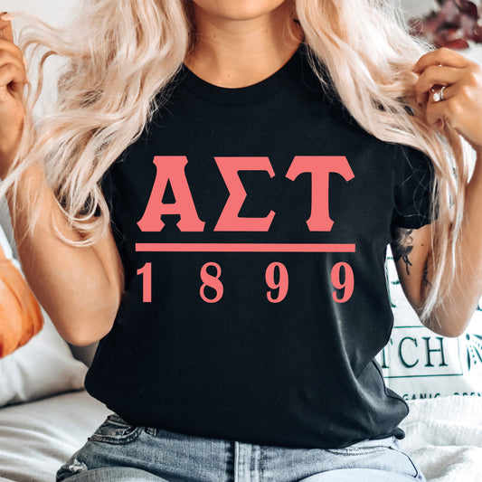 Alpha Sigma Tau Monochromatic Sorority T-shirt _ 30850g