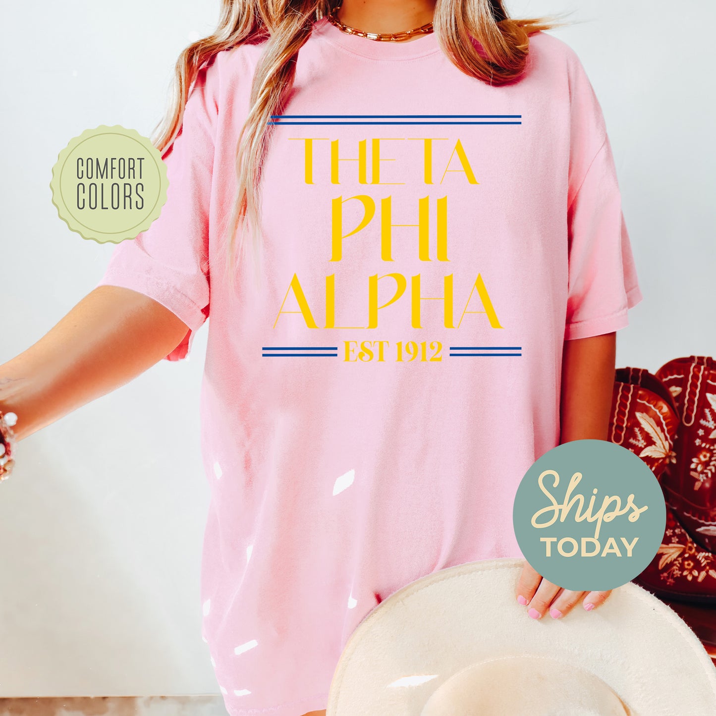 Theta Phi Alpha Greek Harmony Comfort Colors Sorority T-shirt _ 34988g
