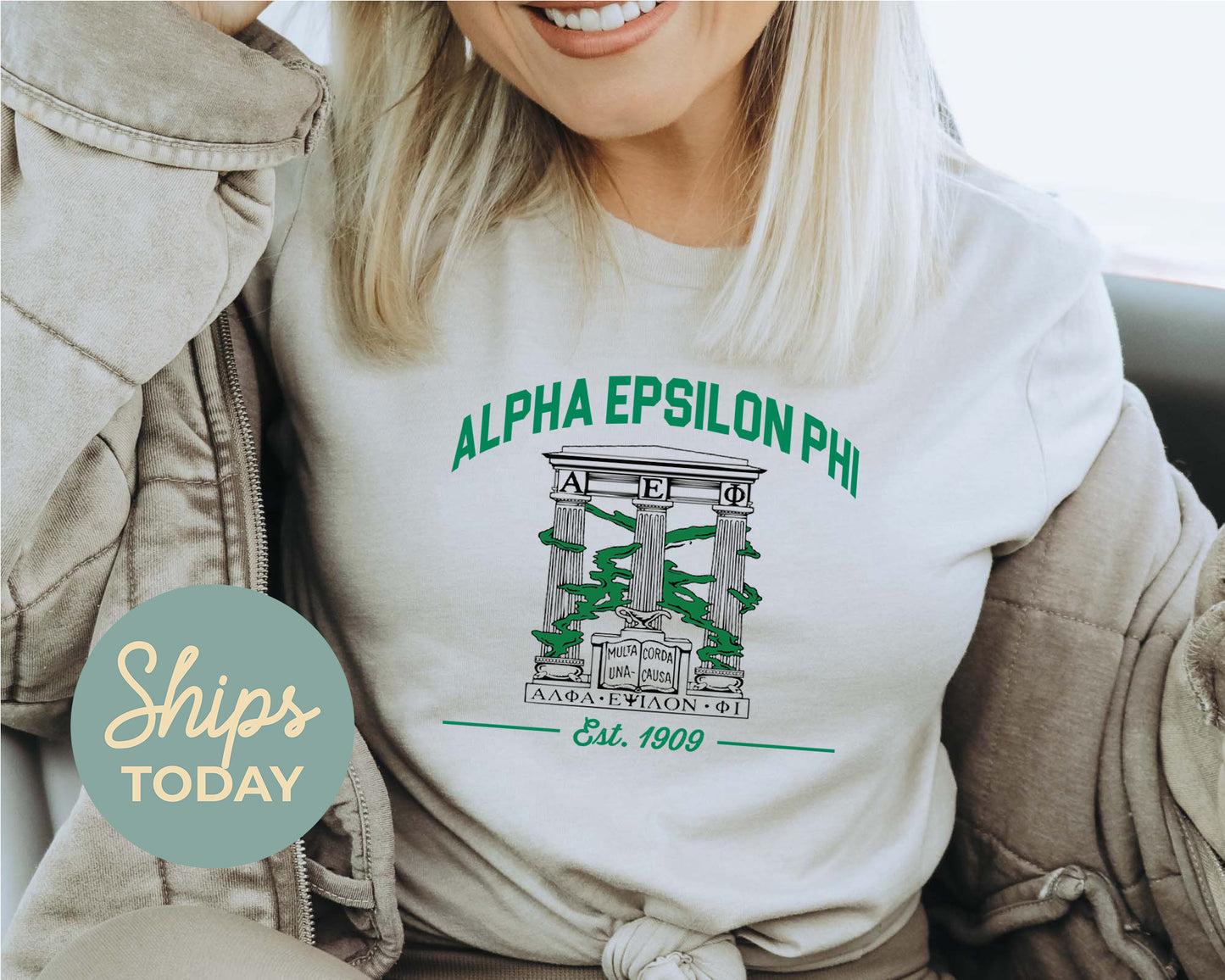 Alpha Epsilon Phi Loyalty Crest Sorority T-shirt _ 4422g