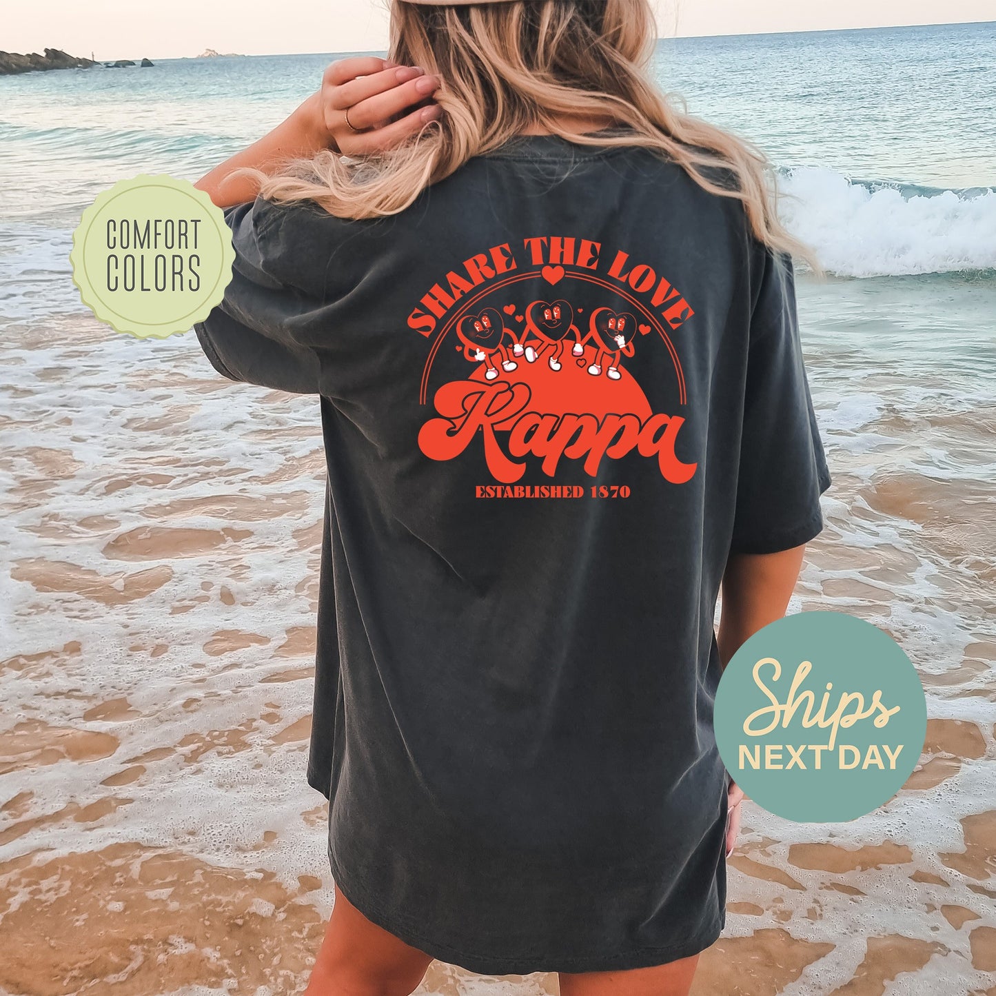 Kappa Kappa Gamma Share the Love Comfort Colors Sorority T-shirt _ 33249g