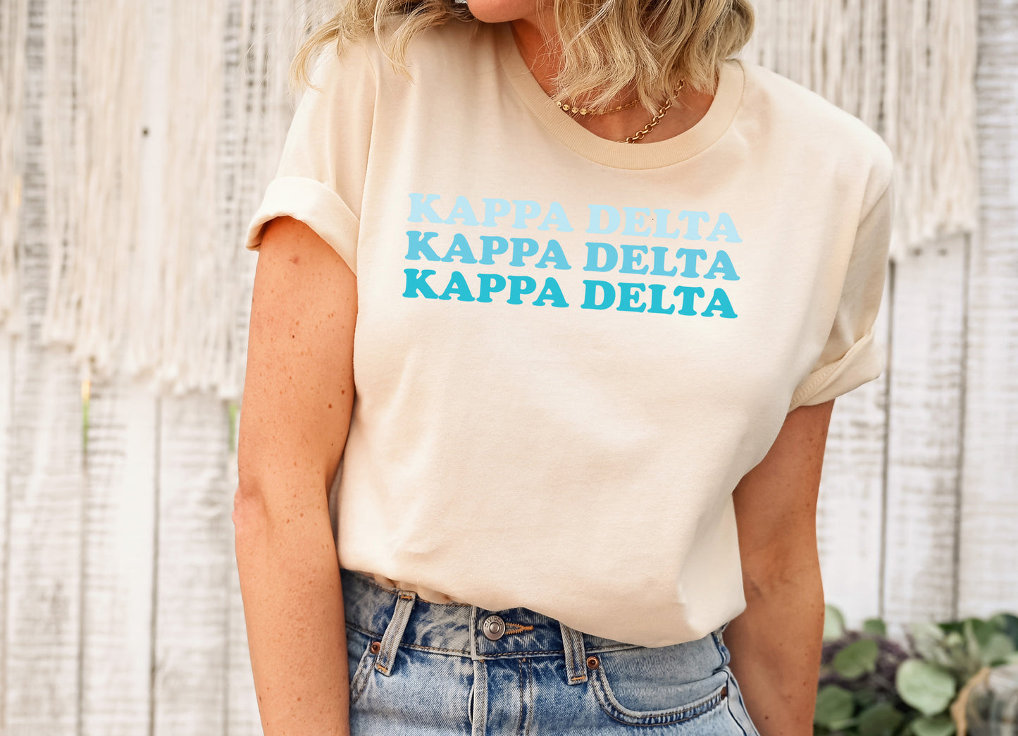 Kappa Delta Touch of Blue Sorority T-shirt _ 2593g