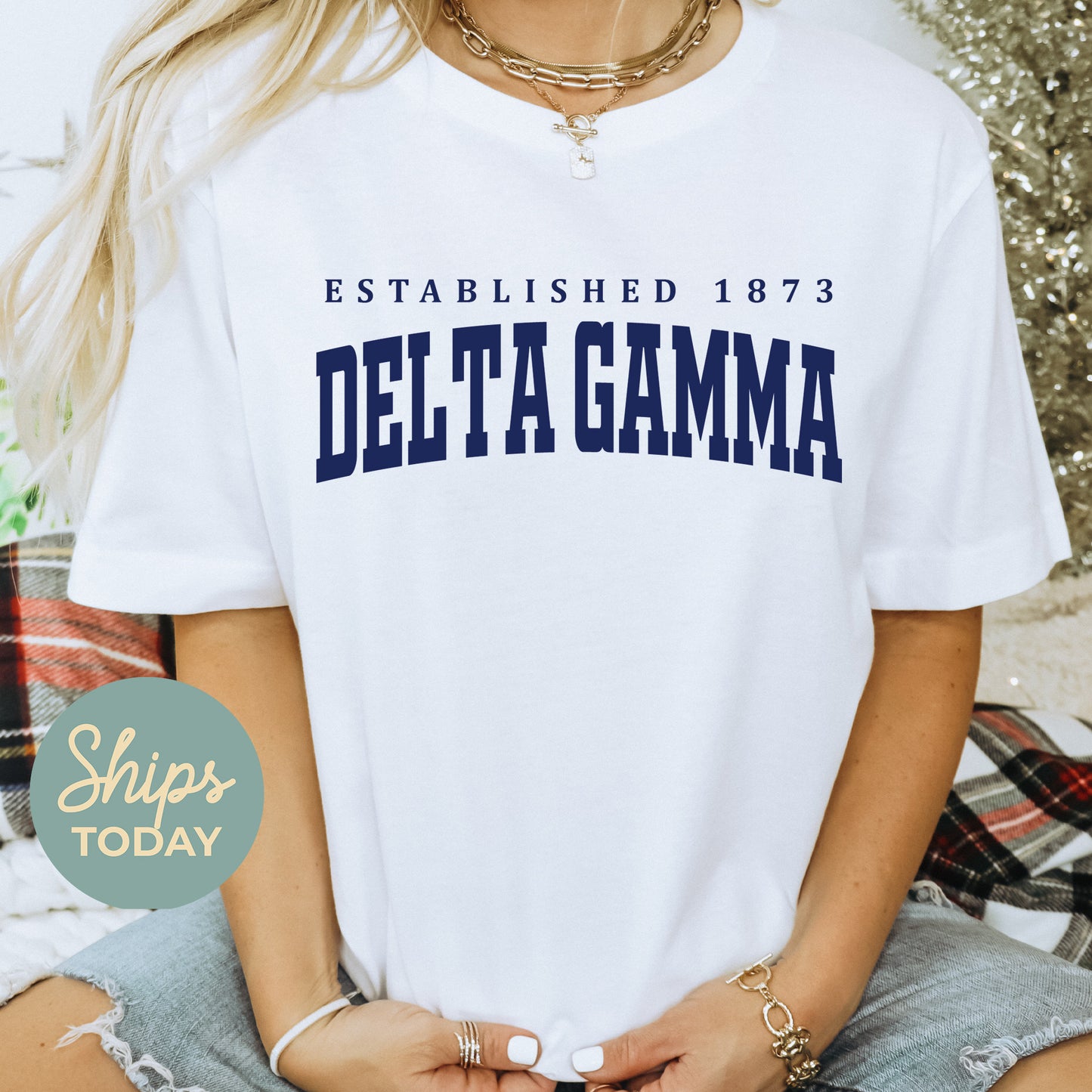 Delta Gamma Bold Letters Sorority T-shirt _ 35131g