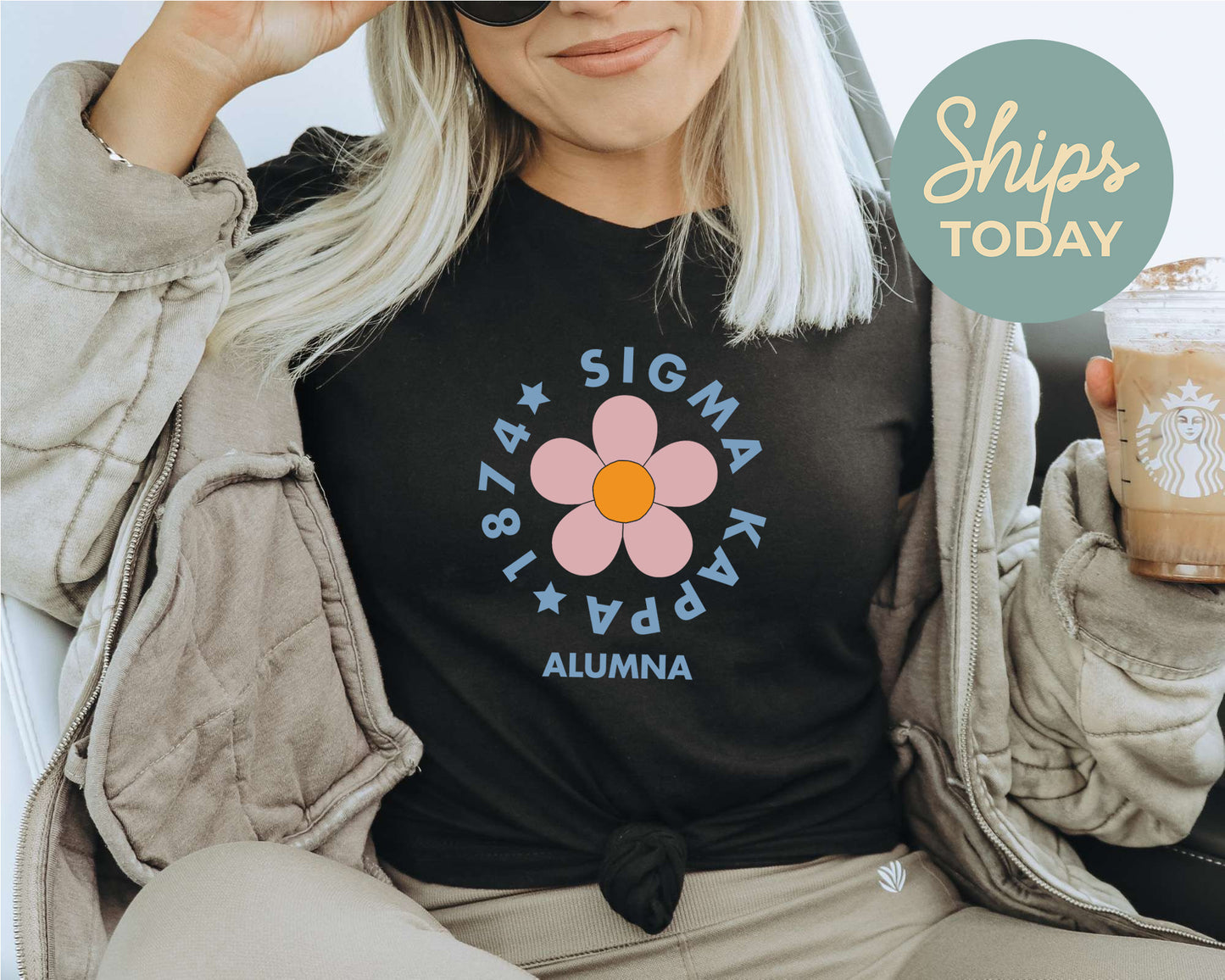 Sigma Kappa Floral Alumna Sorority T-shirt _ 2573g