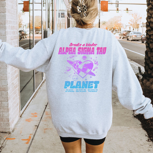 Alpha Sigma Tau Ombre Worlds Sorority Sweatshirt _ 35548g