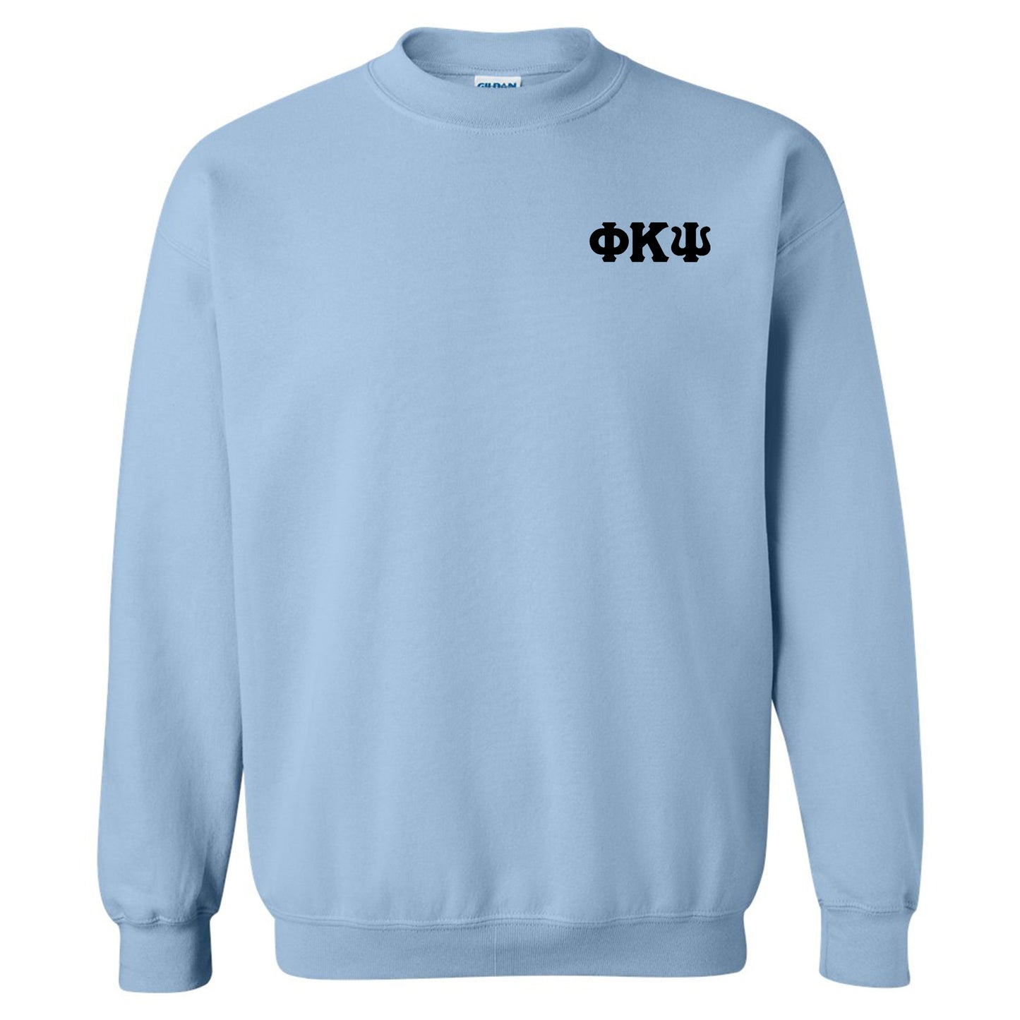 a light blue sweatshirt with the word oku on it