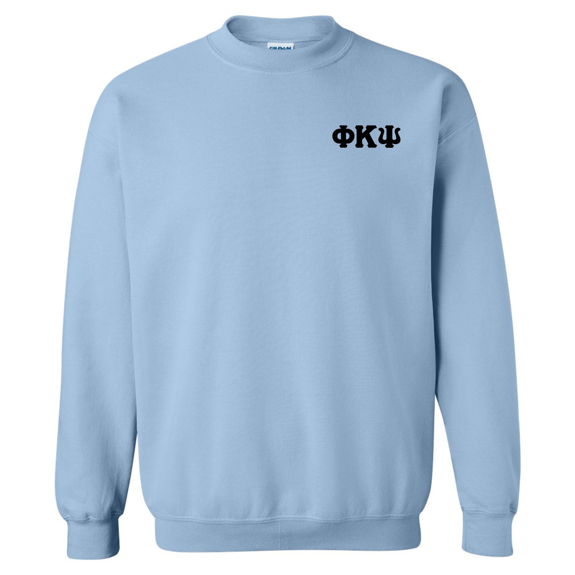 a light blue sweatshirt with the word oku on it