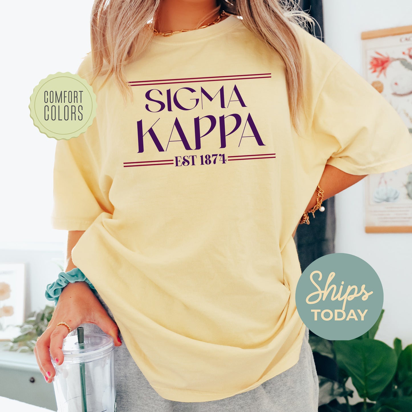 Sigma Kappa Greek Harmony Comfort Colors Sorority T-shirt _ 34986g