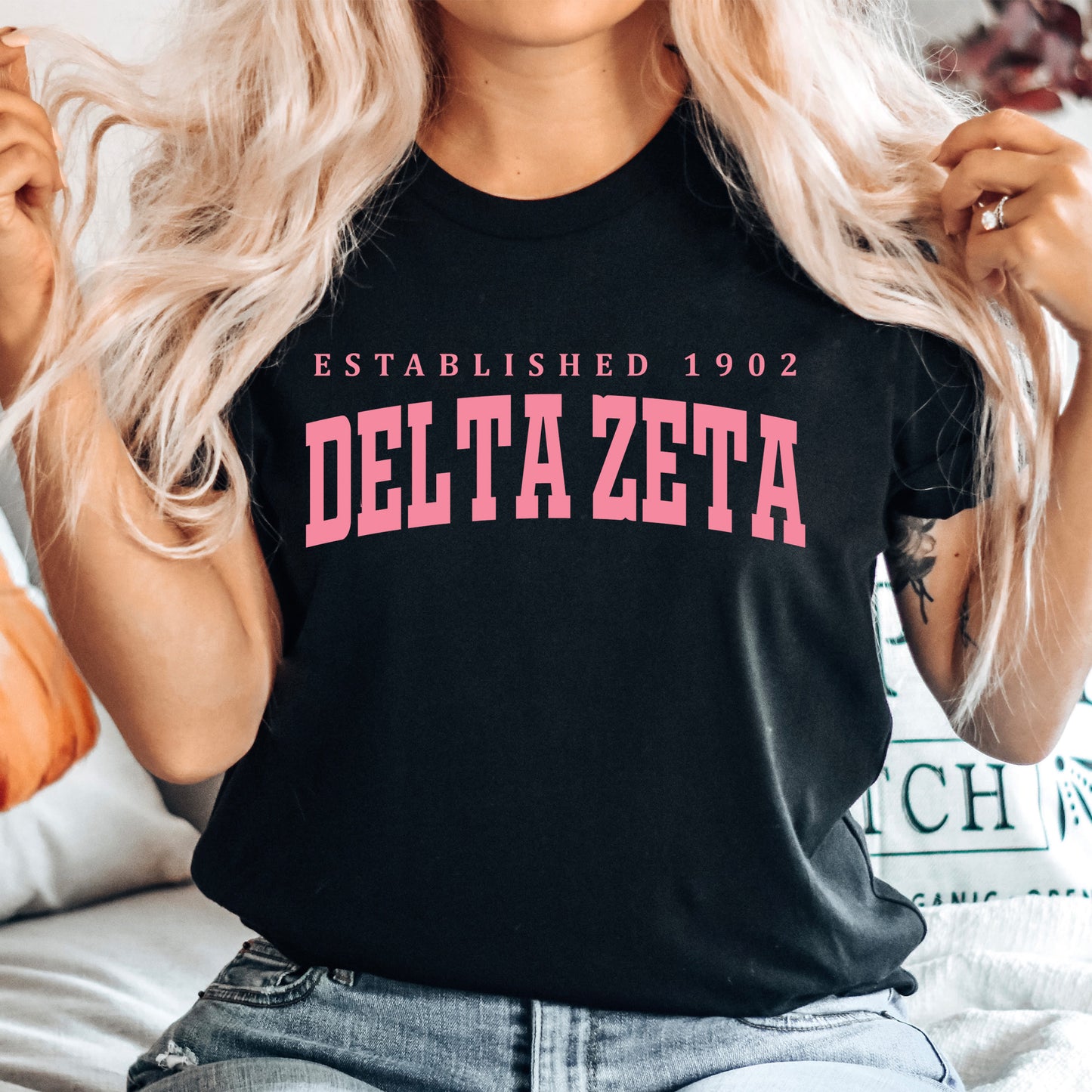 Delta Zeta Bold Letters Sorority T-shirt _ 35133g