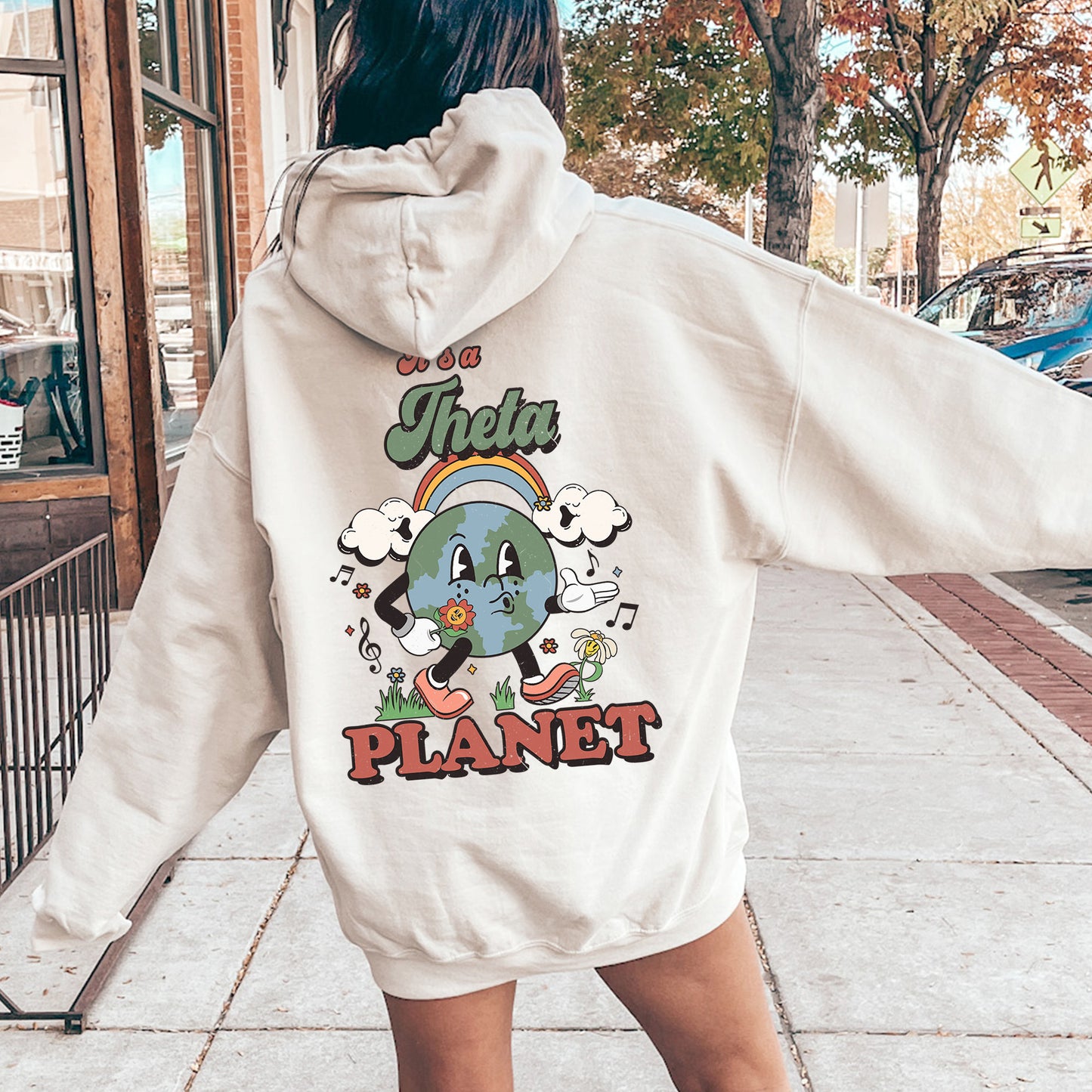 Kappa Alpha Theta Kinder Planet Sorority Hoodie _ 35426g