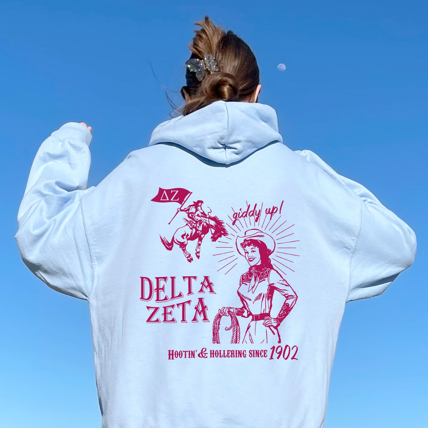 Delta Zeta Giddy Up Sorority Hoodie _ 36186g