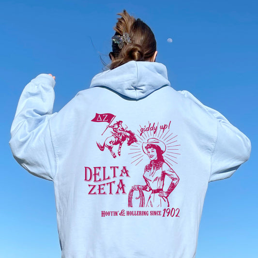 Delta Zeta Giddy Up Sorority Hoodie _ 36186g