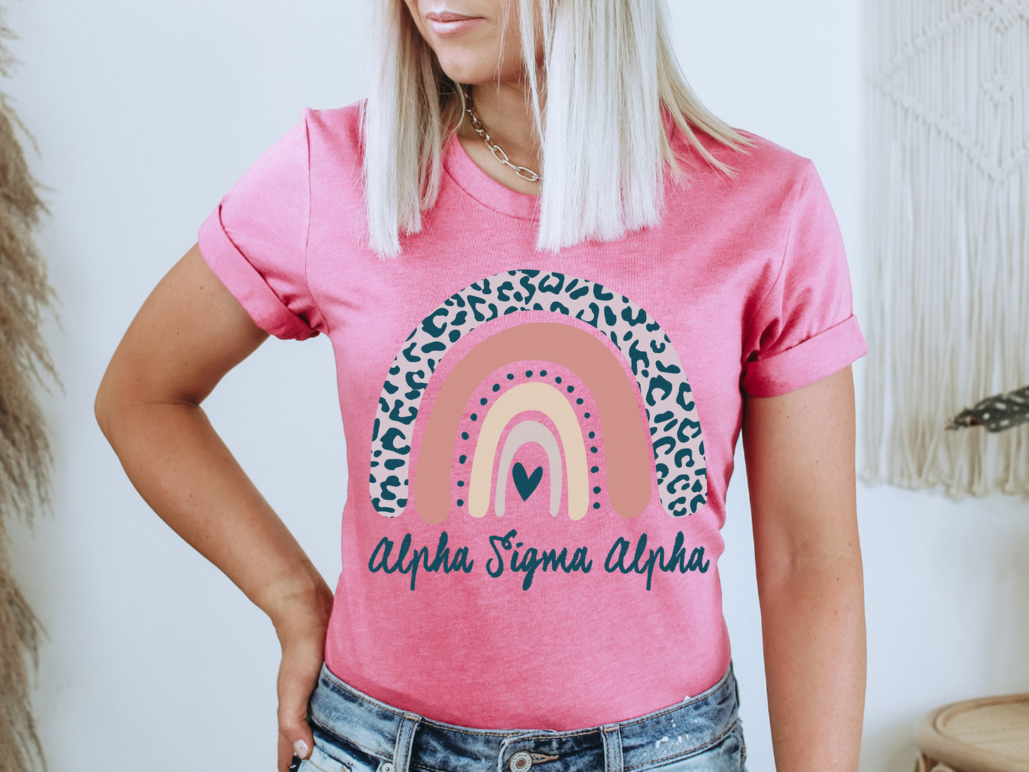Alpha Sigma Alpha Greek Rainbow Sorority T-shirt _ 2739g