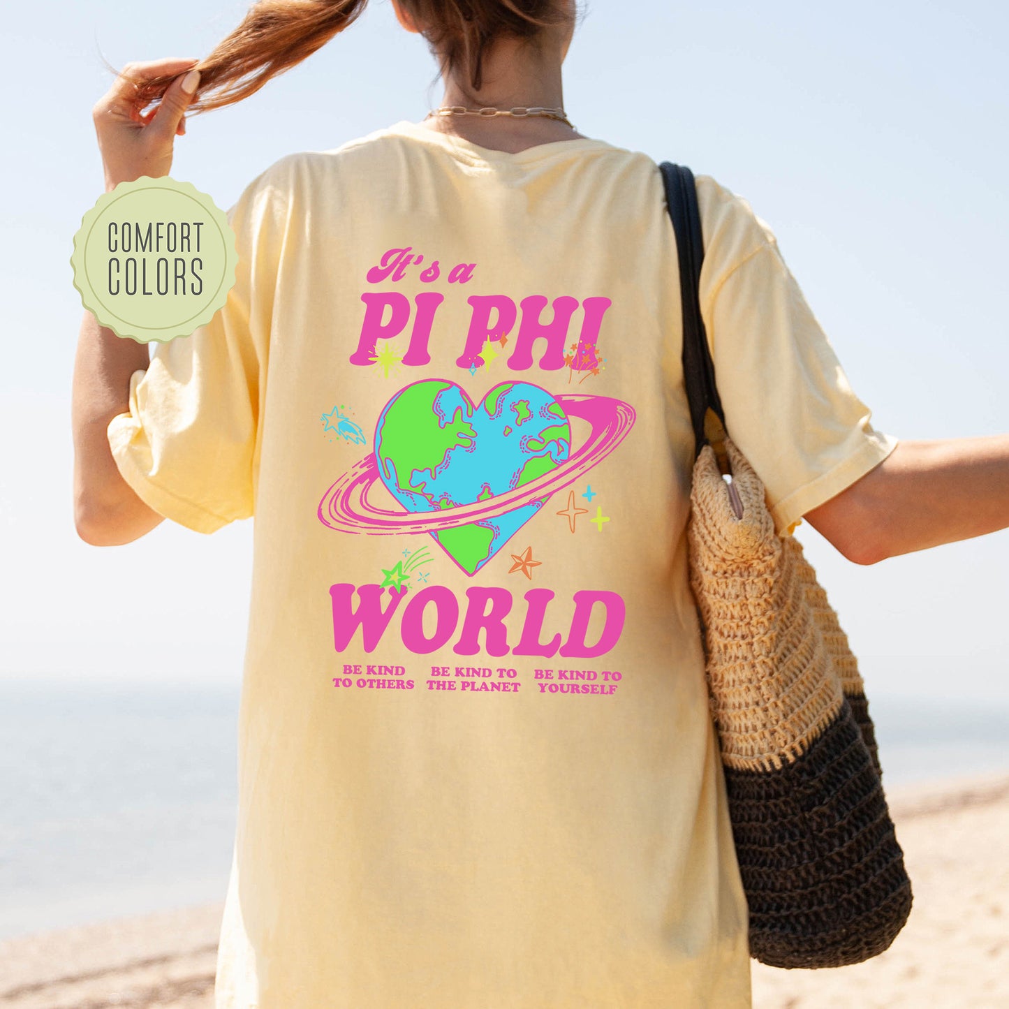 Pi Beta Phi Pink Planet Comfort Colors Sorority T-shirt _ 34250g