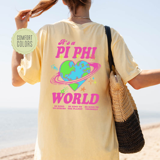 Pi Beta Phi Pink Planet Comfort Colors Sorority T-shirt _ 34250g