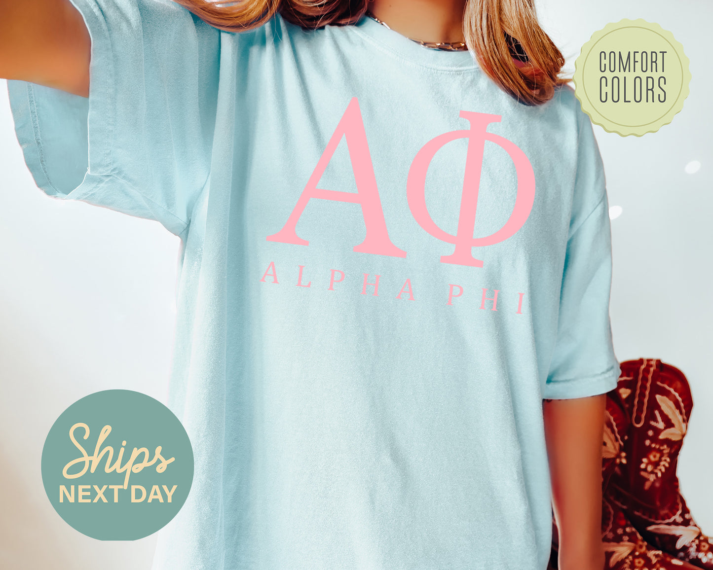 Alpha Phi Everything Pink Comfort Colors Sorority T-shirt _ 315g