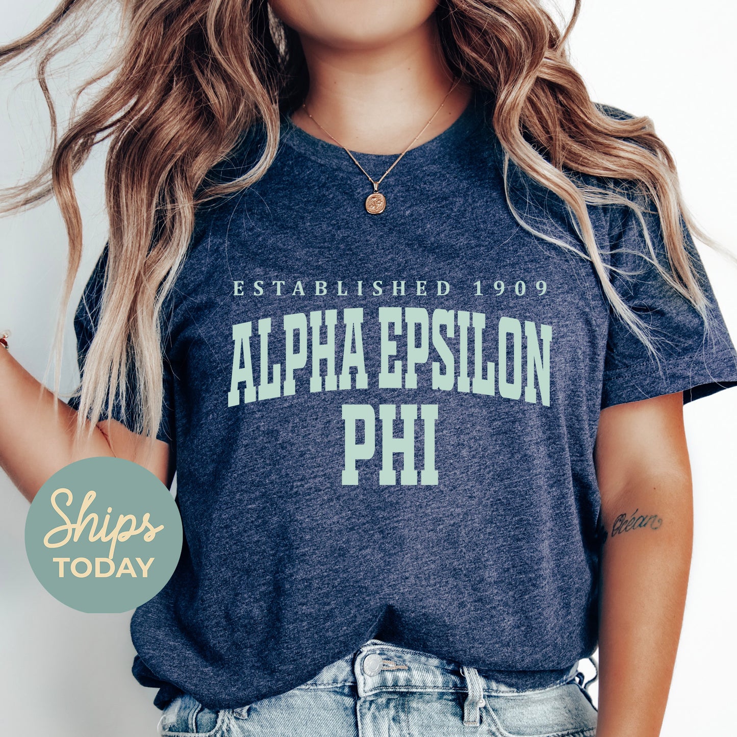 Alpha Epsilon Phi Bold Letters Sorority T-shirt _ 35122g