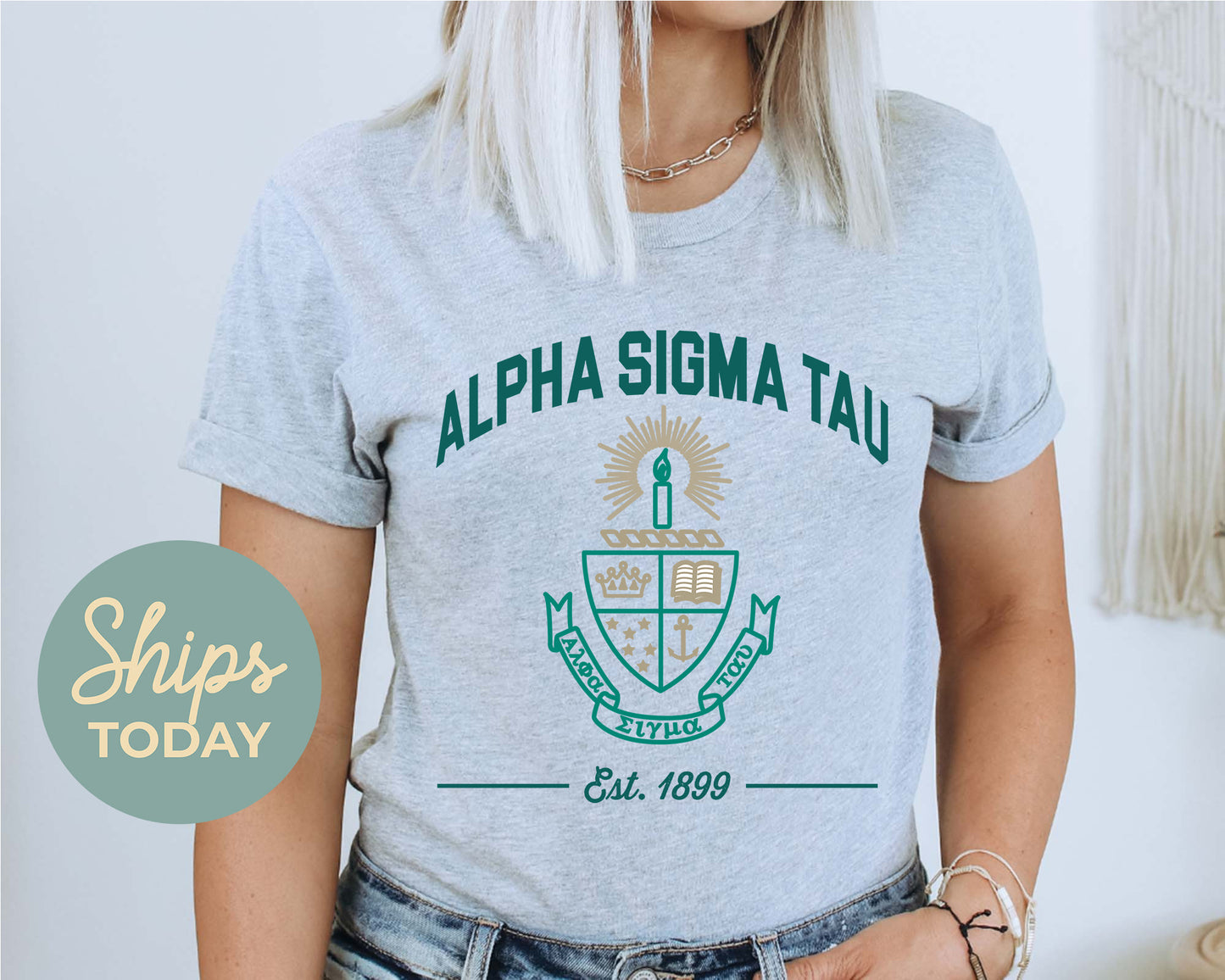 Alpha Sigma Tau Loyalty Crest Sorority T-shirt _ 4427g