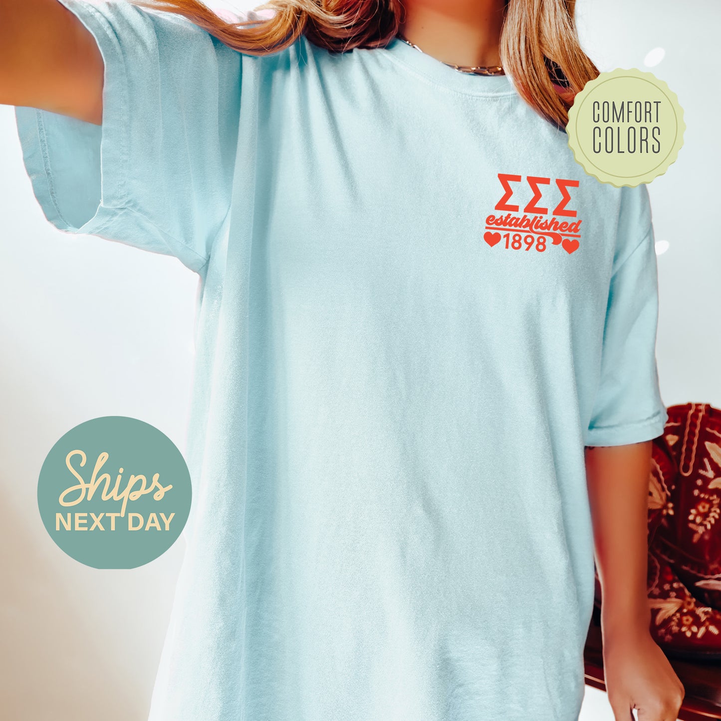 Sigma Sigma Sigma Share the Love Comfort Colors Sorority T-shirt _ 33255g