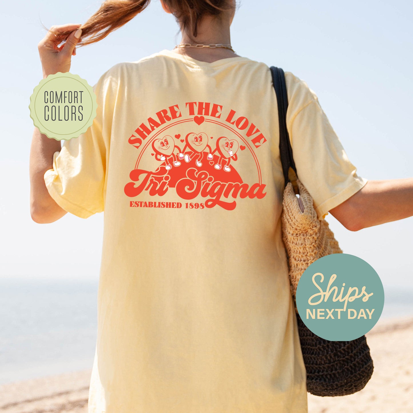 Sigma Sigma Sigma Share the Love Comfort Colors Sorority T-shirt _ 33255g
