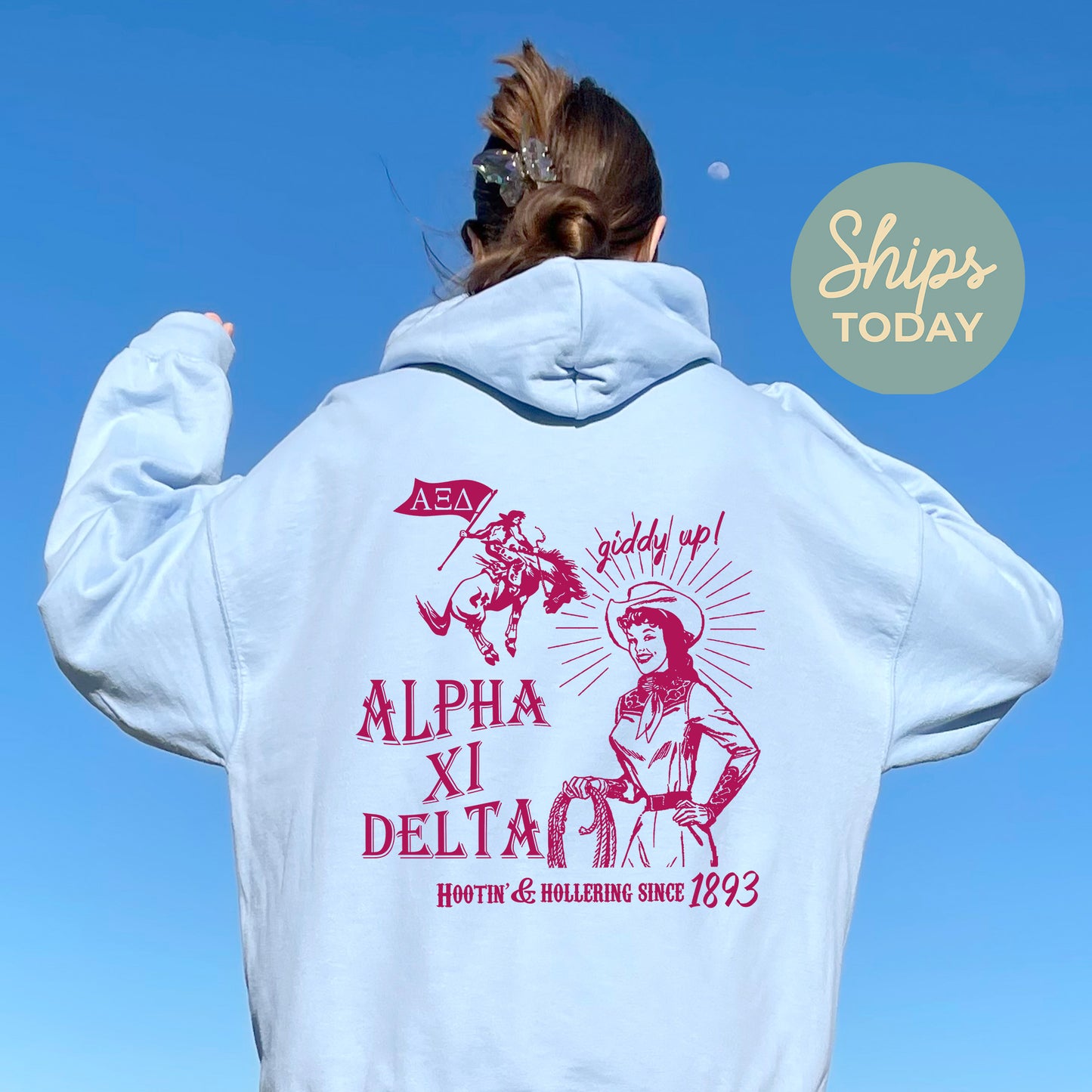 Alpha Xi Delta Giddy Up Sorority Hoodie _ 36181g