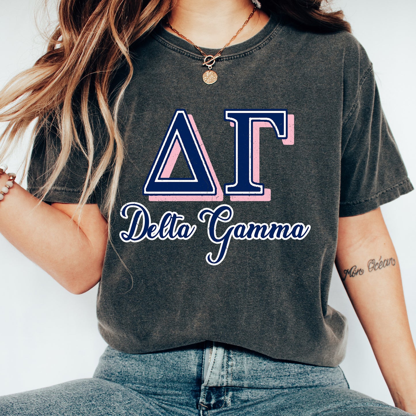Delta Gamma Greek Colors Sorority T-shirt _ 36080g