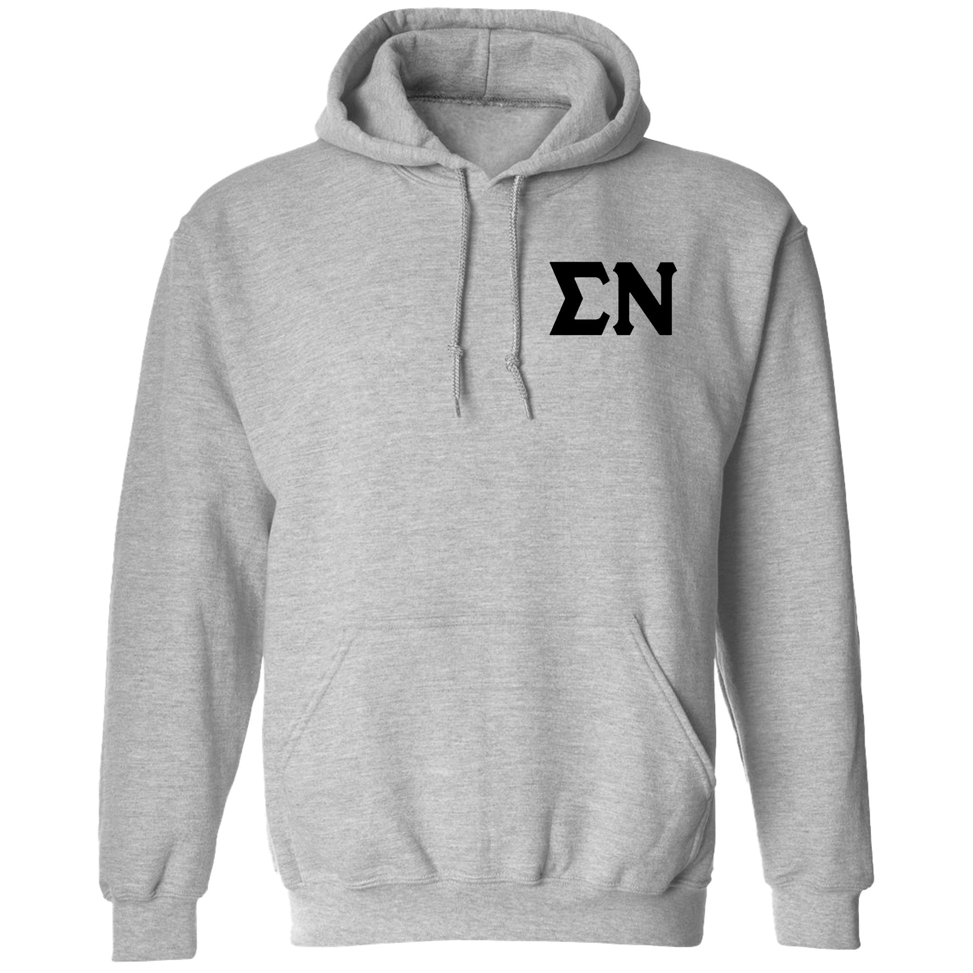 a grey hoodie with the word en on it