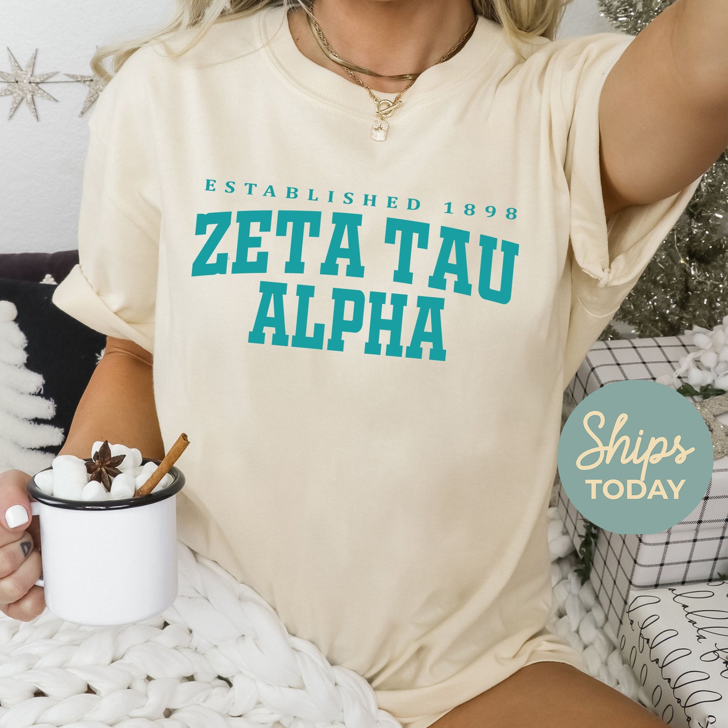 Zeta Tau Alpha Bold Letters Sorority T-shirt _ 35145g